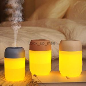 Humidificateurs Diffuseur de parfum d'humidificateur d'air à ultrasons avec lampe à LED Mini fabricant de brume d'arôme de voiture d'huile essentielle USB veilleuse chaude 300ML YQ230927