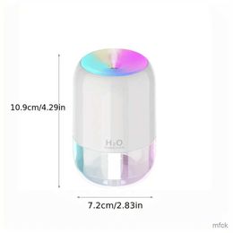 Luchtbevochtigers USB Mini Mistspuit Draagbare 300 ml draagbare elektrische luchtbevochtiger Aroma-olieverspreider met kleurrijk nachtlampje voor thuisauto