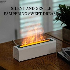 Humidificateurs Huiles USB Diffuseur atmosphère colorée lumineuse Air Humidificateur Simulaté Flame Aromatherapy Humidificateurs Diffusers Desktop