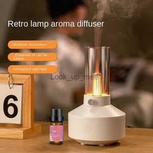 Humidificateurs USB Vintage lampe humidificateur ménage aromathérapie Machine huile essentielle diffuseur ultrasons atomiseur avec lampe d'ambiance YQ230927