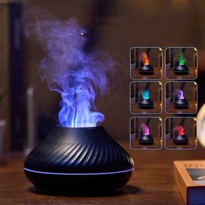 Humidificateurs Volcano Aromatherapy Diffuseur 7 couleurs Flame Light Home Air Humidificateur 130 ml USB Room Fragrance Huile Diffuseur