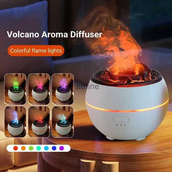 Humidificateurs Diffuseur d'aromathérapie volcanique 360ML diffuseur d'arôme d'huile essentielle avec des lumières colorées maison humidificateur d'air à brume fraîche ultrasonique YQ240122