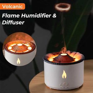 Humidificateurs Volcano Flame Aroma Diffuseur Air Humidificateur Huiles Fraîche Mélanrisons Humidificateur Sodie pour parfum Mistance Mist Fire Diffuseur