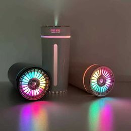 Humidificadores Aire inalámbrico Humidificador Portable Atomizador de difusor USB de 300 ml Apropiado para habitaciones de hogar con luces de color LED RGB Y240422