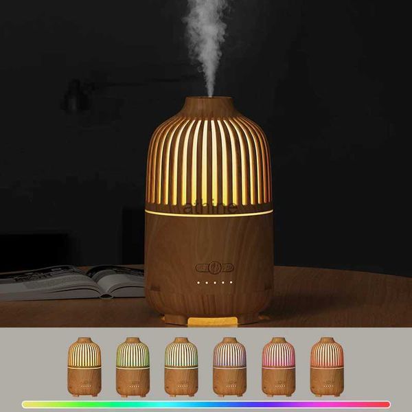 Humidifiers Wood Grain Aromatherapy Diffuser 500ml Ultrasonic Cool Mist Air Humidifier USB Essential Oil Diffuser Fragrance Atomizer YQ240122