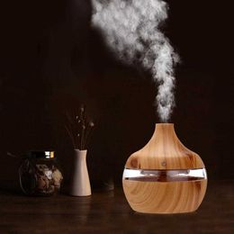 Humidificateurs Diffuseur d'aromathérapie essentiel à grains de bois, chargeur USB, humidificateur d'air domestique, purifie la brume lumineuse LED apaisante