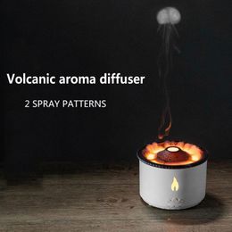 Humidificadores Xiaomi Difusor de aroma de llama volcánica Lámpara de aceite esencial Humidificador de aire portátil Luz nocturna Simulación de descompresión de medusas