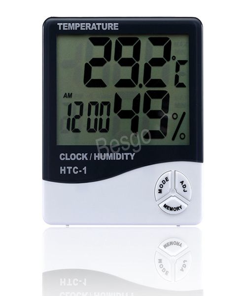 Medidor de humedad Termómetro con reloj Alarma Temperatura digital Higrómetro Reloj electrónico Temperatura interior Hogar Durable B6926983