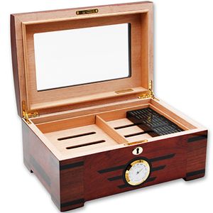 Humidor de madera de cedro, estuche/caja/gabinete humectante para puros de gran capacidad CH-15, asistente de almacenamiento de puros, doble capa, a la venta