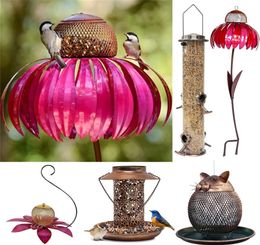 Hummingbird Fruit Feeder Outdoor Premium Hanging Bid Feeder Metal Garden Art Black Oval Wild Bird Feeder for Bird Regarder Garden1926269