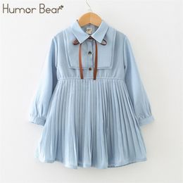 Humor Bear Baby Girls Dress 2020 School Student Brand New Spring Autumn Bow Vestido de manga larga Ropa para niños Vestidos de princesa LJ200923