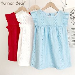 Humour ours fille robes sans manches dentelle mignon princesse robe enfants vêtements enfant en bas âge vêtements Costume enfants robe vêtements 220521