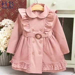 Humor Oso Vestido para niñas Ropa para niños Vestido de princesa Manga larga voladora Estilo campestre Volantes Solapa Bebé Niños Vestido para niñas Q0716