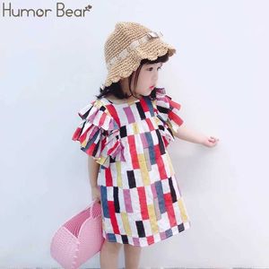 Humour Bear Girls Robe Robes pour enfants Robe de mousseline à rayures Été Robe d'été Princess Robe Filles Robe de chute Q0716