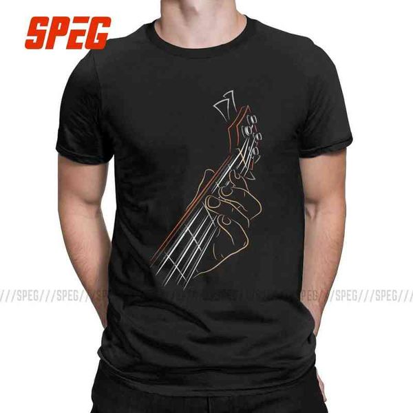 Humoristique Active Bass Guitar Rock Music T-shirts Hommes Crewneck 100% Coton T-shirts Guitare À Manches Courtes T-shirts Unique Nouvelle Arrivée Y220214