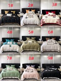 Honderd-stijl Designer Bed Dekbedden Sets Luxe 4 STKS Thuis Beddengoed Set Jacquard Laken Twin Enkele Queen King size Bed Sets Beddengoed