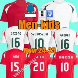 Hongarije 2024 Euro Cup voetbaltrui Szoboszlai Nieuw Hongaars nationaal team 24 25 voetbalshirt Men Kids Kit Set Home Red Away White Men's Uniform Gazdag