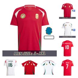 Hongrie Jerseys de football 2024 Szoboszlai Gazdag Roland Nouveau 2026 Qualifiants Hongrois Football Jersey Team Men Ret Home Red Away White Football Shirt Uniforme Chinois