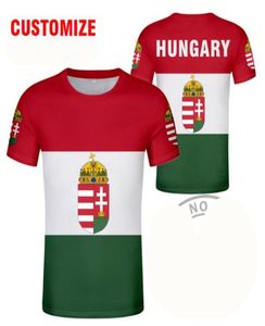 HONGARIJE T-shirt Diy Custom Made Naam Nummer Hun t-shirt Natie Vlag Hu Hongaarse Land College Print P o s Kleding 2206142683131