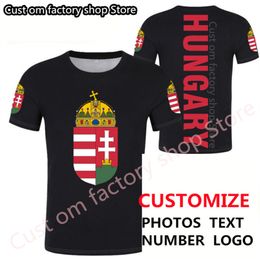 HONGRIE t-shirt homme bricolage personnalisé nom numéro hun garçon t-shirt nation drapeau hu hongrois pays collège imprimer p o vêtements 220616