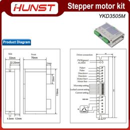 Kit de conducteur de moteur de stepper de chasse à la chasse en 3 phases YK368-0830A + Série YKD3505M pour le routeur CNC Graving Machine Machine CO2 COUPE LASER