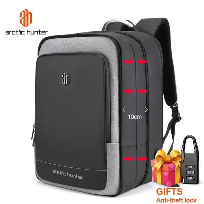 HUNTER 40L Large Capacity ARCTIC Mens Expandable Backpacks USB Charging Male 17 inch Laptop Bags Waterproof Business Travel Bag 202211