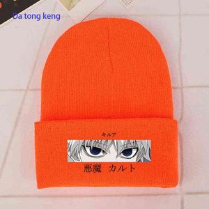 Jager x jager hoed geborduurde winter hoed katoen gebreide hoed skullies muts hoeden anime japan outdoor sport bonnet gorro y21111