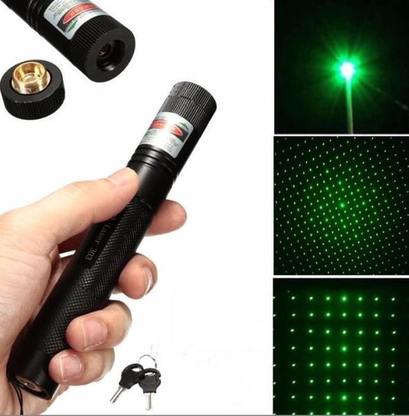 Lampe de poche de chasse 532 Nm vert Laser Sight Laser 303 pointeur dispositif puissant mise au point réglable lampe Laser stylo lumières