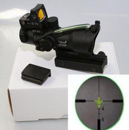 Chasse ACOG Style 4X32 fibre réelle Trijicon Duel lunette de visée éclairée RMR Micro fibre rouge ou verte w RMR Micro rouge Dot2045983