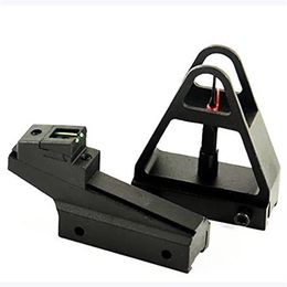 Chasse réglable rapide détachable AR15 fibre optique ouvert avant arrière fer vues pour queue d'aronde 3 8 pouces 11mm Rail Mount210j219Q331R