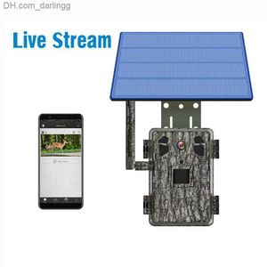 Caméras de chasse 4G LTE Wildlife Solar Camera Application Wireless Infrared Vision Night Vision Single PIR Detection 2.5k 14MP avec panneau Q240306