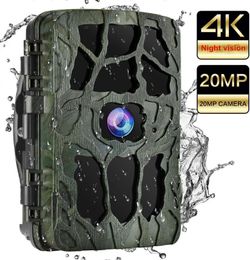 Caméras de chasse 4K Caméra Piège 20MP Infrarouge Hunt Night Vision Support 256GB Faune Potrap Trail Po Foto Chasse 230620