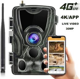 Jachtcamera's gratis app cloudservice 4G trail camera 4k live uitzending natuurbewaking mobiel draadloos HC801PRO 30MP 230603