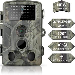 Caméras de chasse en plein air 27K 24MP, caméra de surveillance des sentiers de la faune, piège Po, infrarouge, faible luminosité, surveillance de la Vision nocturne, étanche 231208