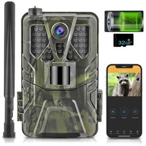 Caméras de chasse Extérieure 4K Live Video APP Control Trail Camera Cloud Service 30MP 4G Cellular Mobile IP66 Wildlife Night Vision 230620