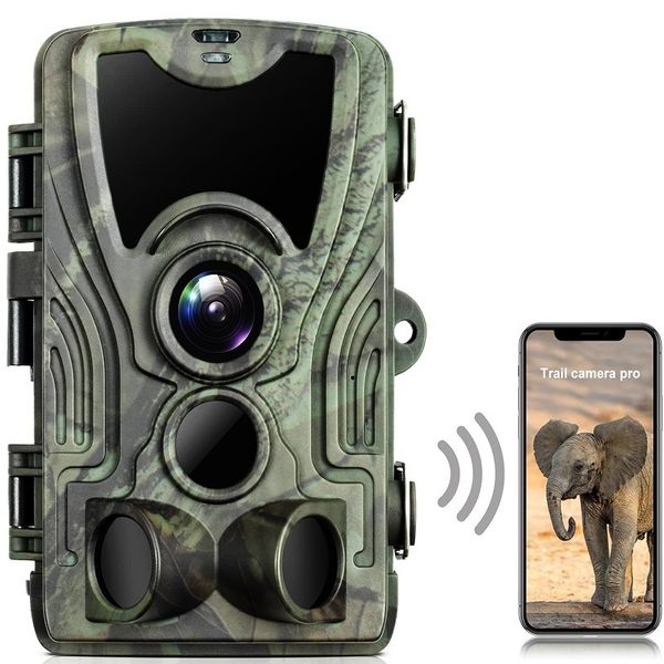 Caméras de chasse extérieure WIFI APP 4K27K 36MP24MP caméra de piste faune infrarouge vision nocturne mouvement activé IP65 piège jeu Cam étanche 230603