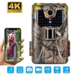 Jachtcamera's Outdoor Wifi APP Bluetooth Control Trail Camera 4K Video Live Show Wildlife Cam WIFI900PRO 30MP Nachtzicht Po Traps 230603