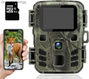 Caméras de chasse Caméra de la faune extérieure 24MP Trail infrarouge Vision nocturne 0.3S Activation du mouvement Trap imperméable Reconnaissance naturelle Q240306