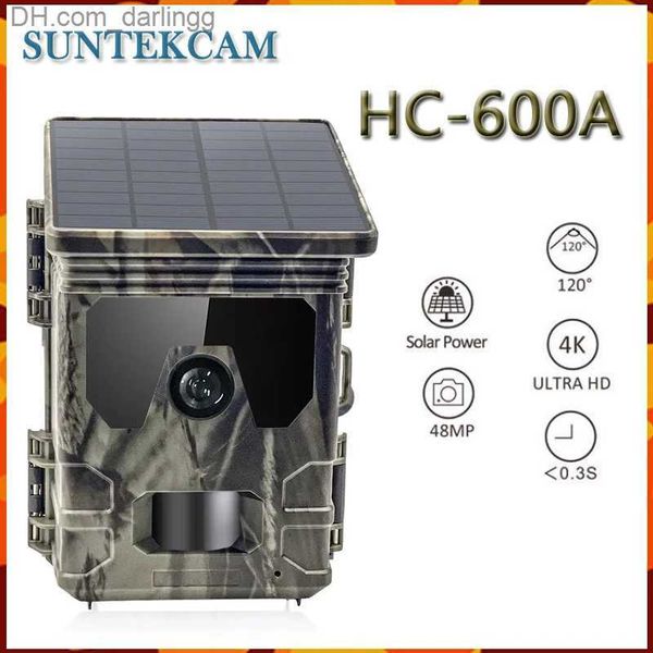 Cámaras de caza SunTek HC-600A 20MP 1080p Cámara exterior con panel solar Infrarrojo Visión nocturna Monitoreo de visión Wildlife Trap Tracking Q240306