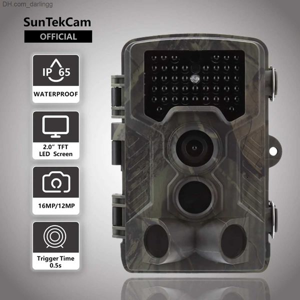 Caméras de chasse Suntekcam 20MP 3Pir Caméra de sentier de chasse avec vision nocturne 42 Reconnaissance LED infrarouge IP65 Trap à la faune imperméable Q240306