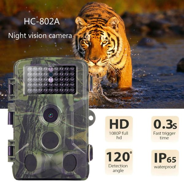 Caméras de chasse Suntekcam Trail Camera 20MP24MP 1920 Vision nocturne étanche Po Capture surveillance de la faune HC802A 231208