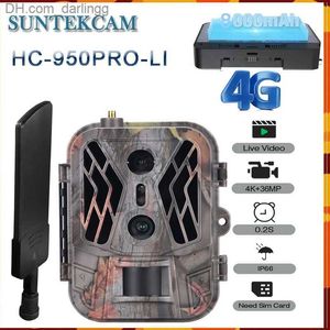 Caméras de chasse suntekcamhc950proli 4G Vidéo en temps réel 8000mAh Batterie lithium Double objectif Camera de chasse de chasse 36MP 4K Remote IP65 Q240306