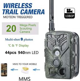 Jachtcamera's Trail Camera 2G MMS SMS GSM 20MP 1080P Infrarood Draadloos Mobiel Mobiel Nachtzicht Wildlife HC810M 230620