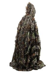 Chasse Camo 3D Feuille Cape Yowie Ghillie Respirant Ouvert Poncho Type Camouflage Observation des Oiseaux Poncho Coupe-Vent Sniper Costume Gear6426209
