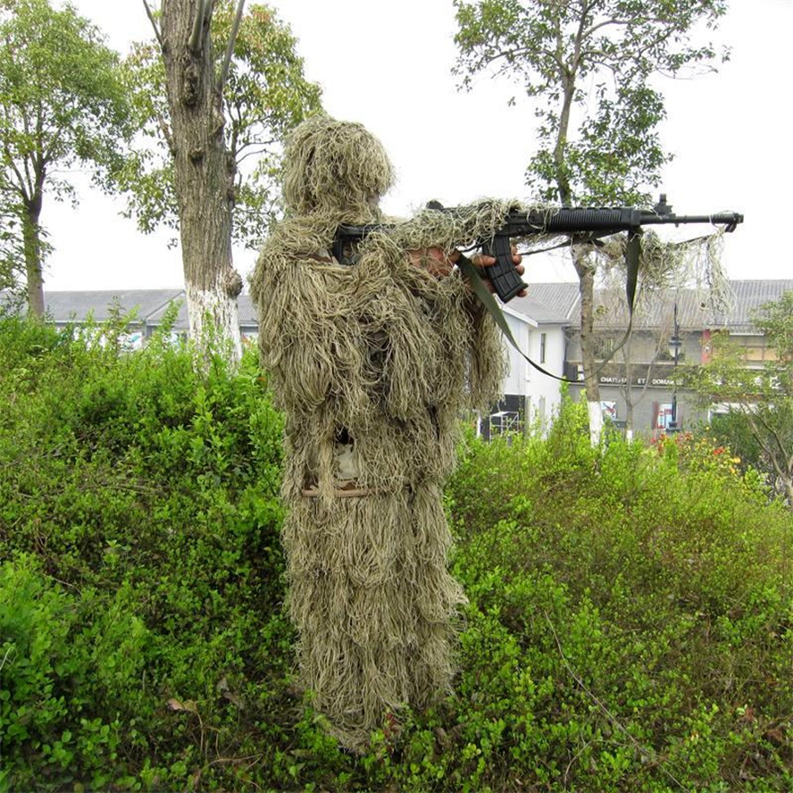 Caça ghillie terno de camuflando floresta floresta de camuflagem 3d ternos táticos roupas de atirador de tesouros de cenas de caça ao ar livre