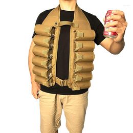 Jachtjassen 12 Pack Drink Vest Beer Bandolier Holder Can Soda Belt Holster met binnen geld grappig BBQ -feestje