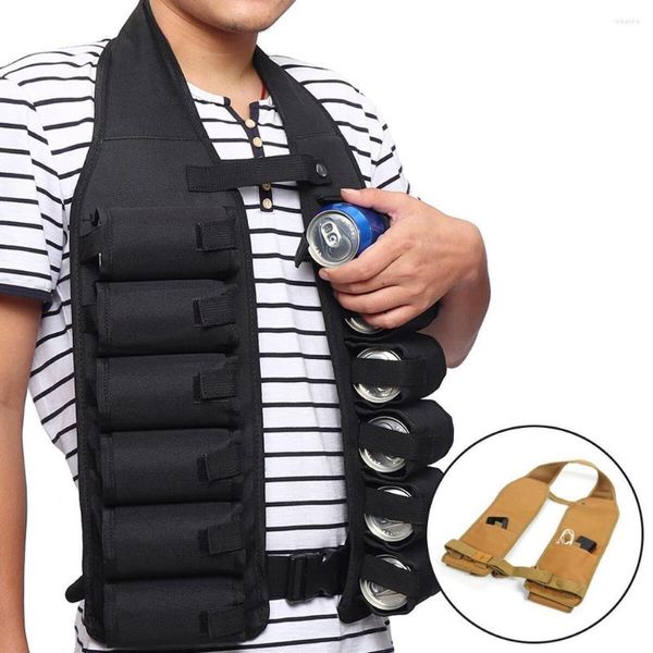 Chaquetas de caza Paquete de 12 cintura Can Holder Cinturón Chaleco Táctico Hombro Bolsa de transporte Bebida Ciclismo Senderismo Camping