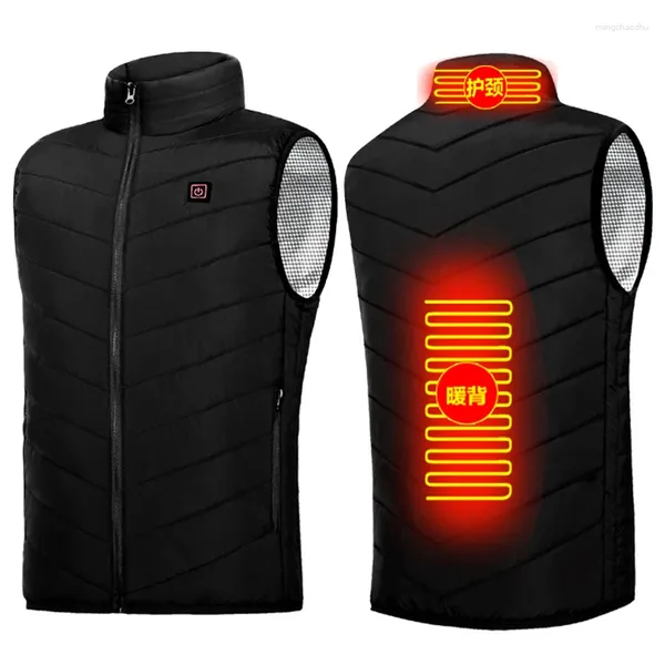 Vestes de chasse 2 Places gilet chauffant hommes femmes veste Usb chauffage vêtements thermiques hiver BlackS-6XL