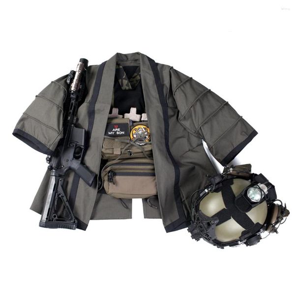 Vestes de chasse 2024 Release Bacrafle Outdoor Tactical Mabe Training Cloak Combat Haori Veste pour - Smoke Green