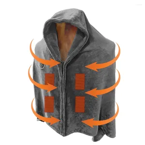 Jachtjassen 59x31,5 inch pluche verwarmde sjaal camping deken voor wandelkleding winter 3 versnellingszones 8 USB warm